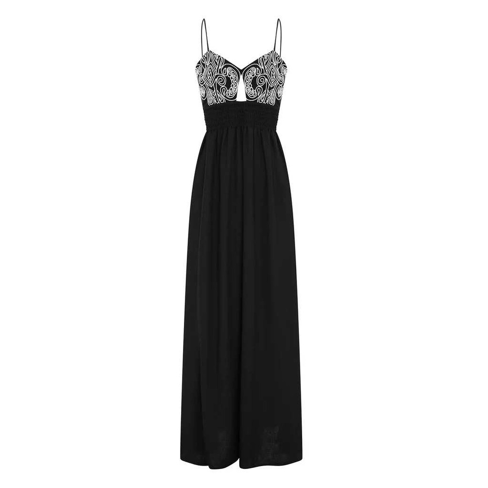 All That Remains Veia silk maxi dress‎ size AU 8 / US 4 black embroidered NWT - Picture 3 of 8